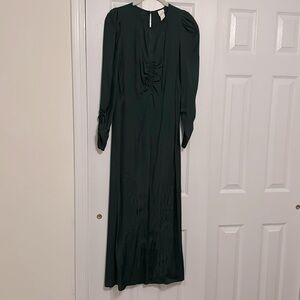Emerald green long sleeve maxi dress
